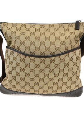 Gucci GG Shoulder Bag Canvas Leather